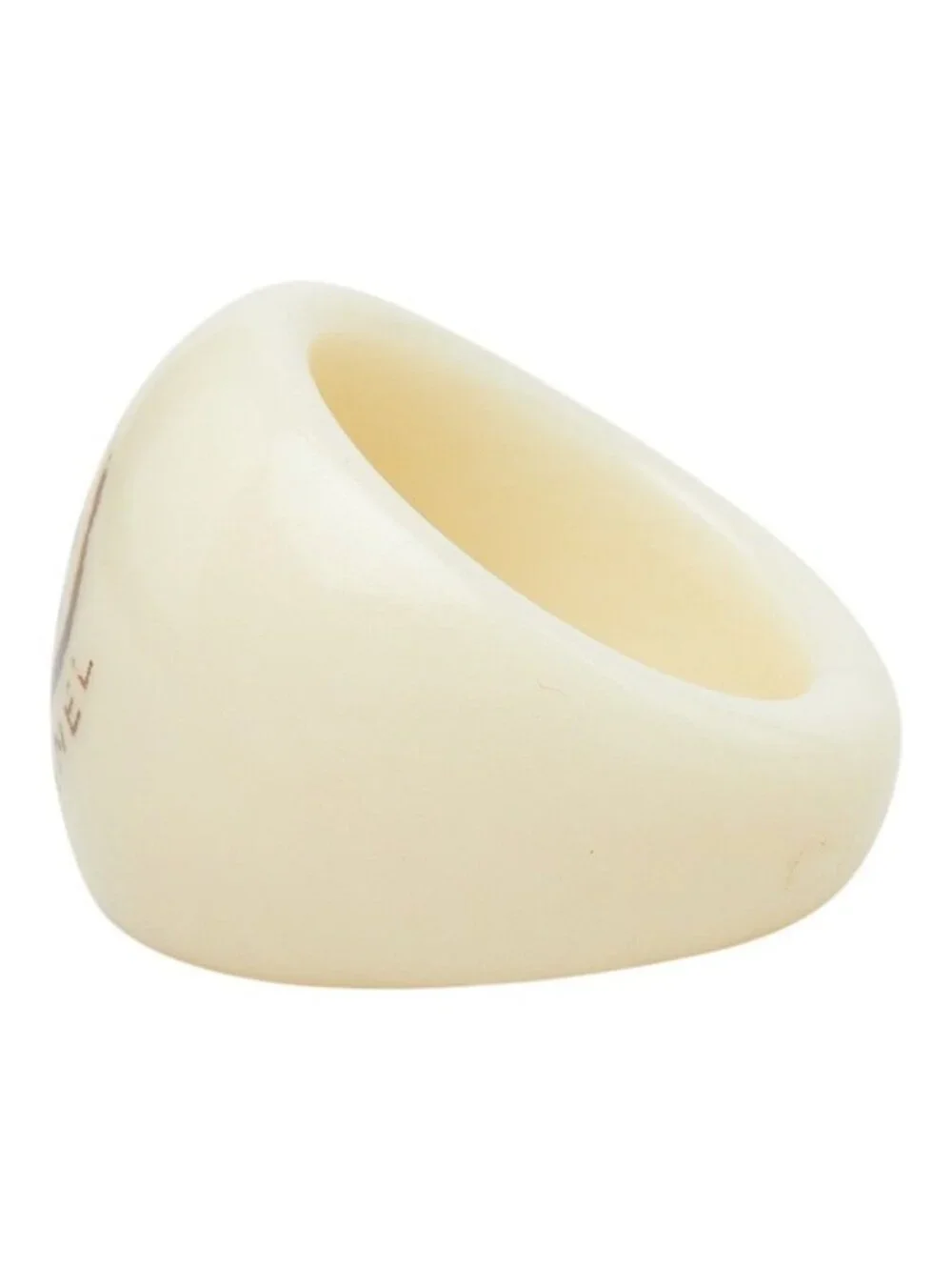 Chanel CC Logo Ring Ivory Plastic